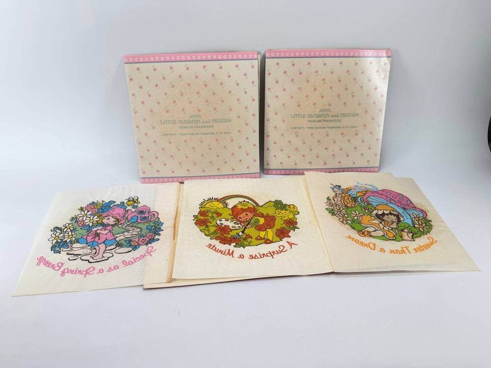 Vintage 1983 Avon Little Blossom & Friends Iron-On Transfers Set Of 3 NOS